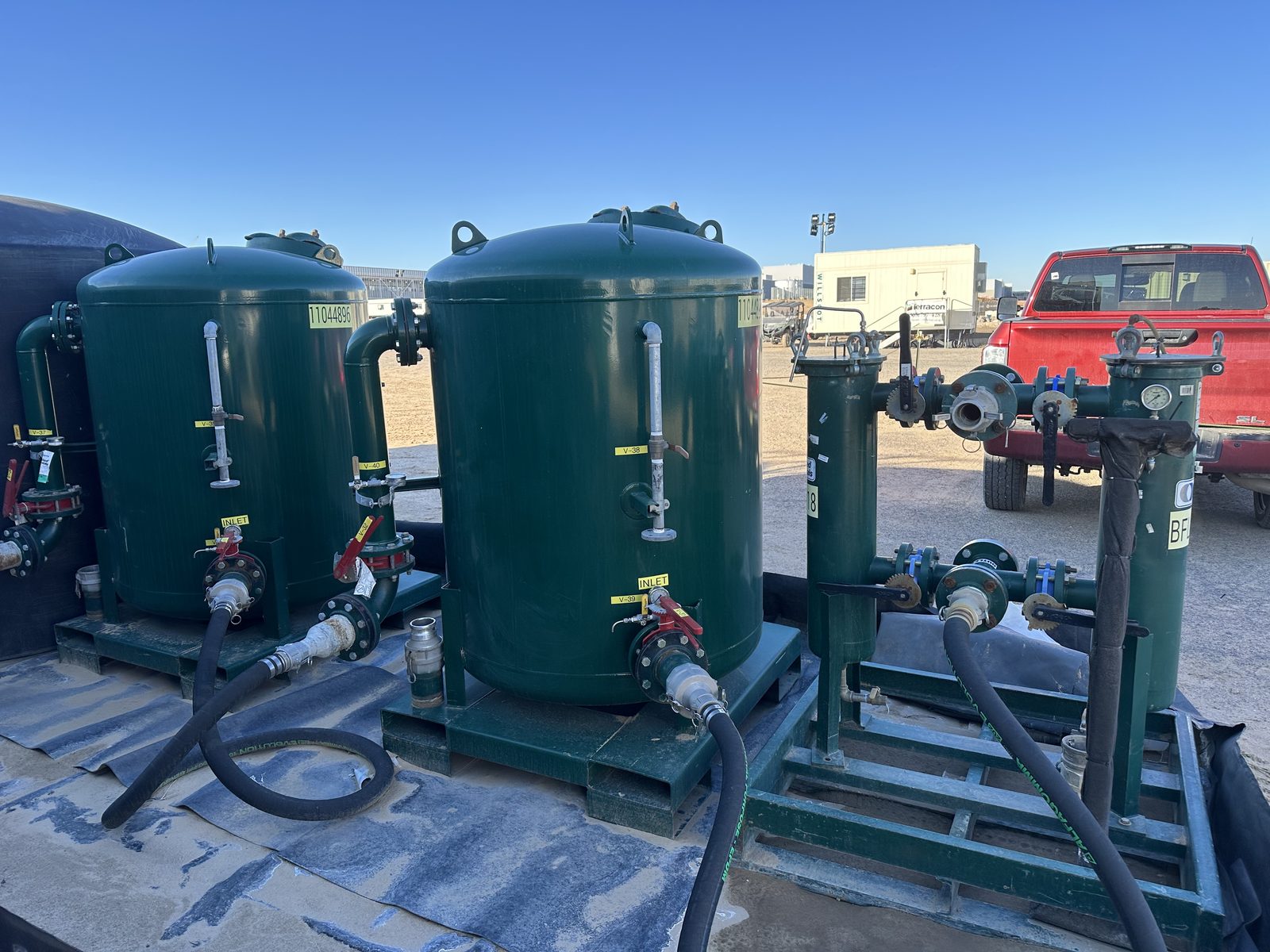 Carbon vessels plumbed and ready for startup
