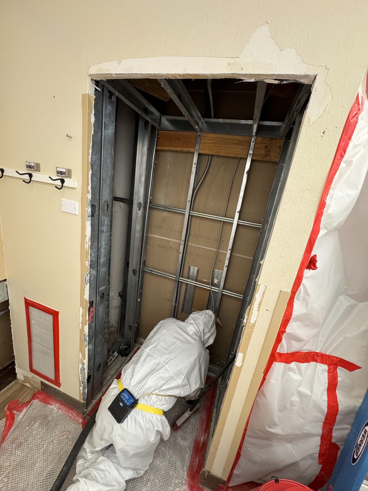 Containment built at the affected doorway