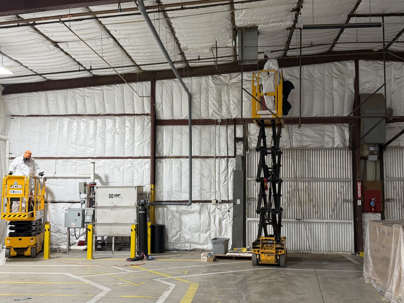 Overhead decontamination from lifts